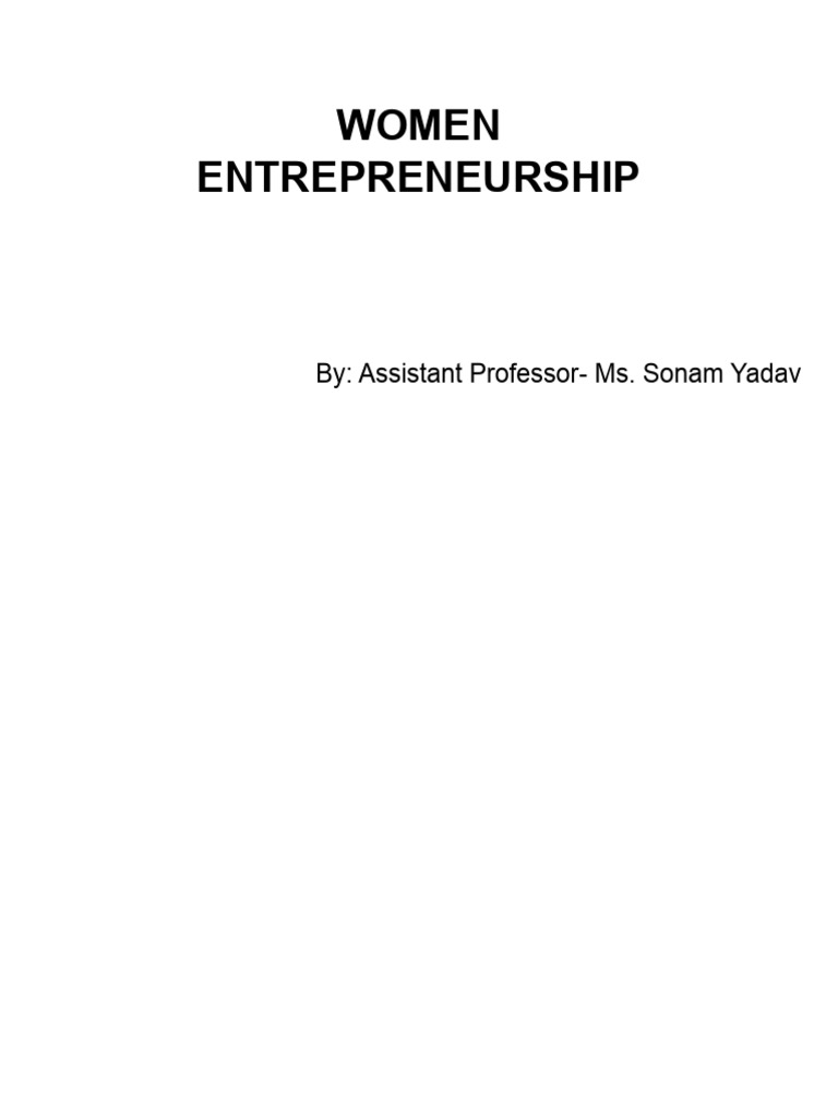 2 - Women Entrepreneurship | PDF | Entrepreneurship | Economies