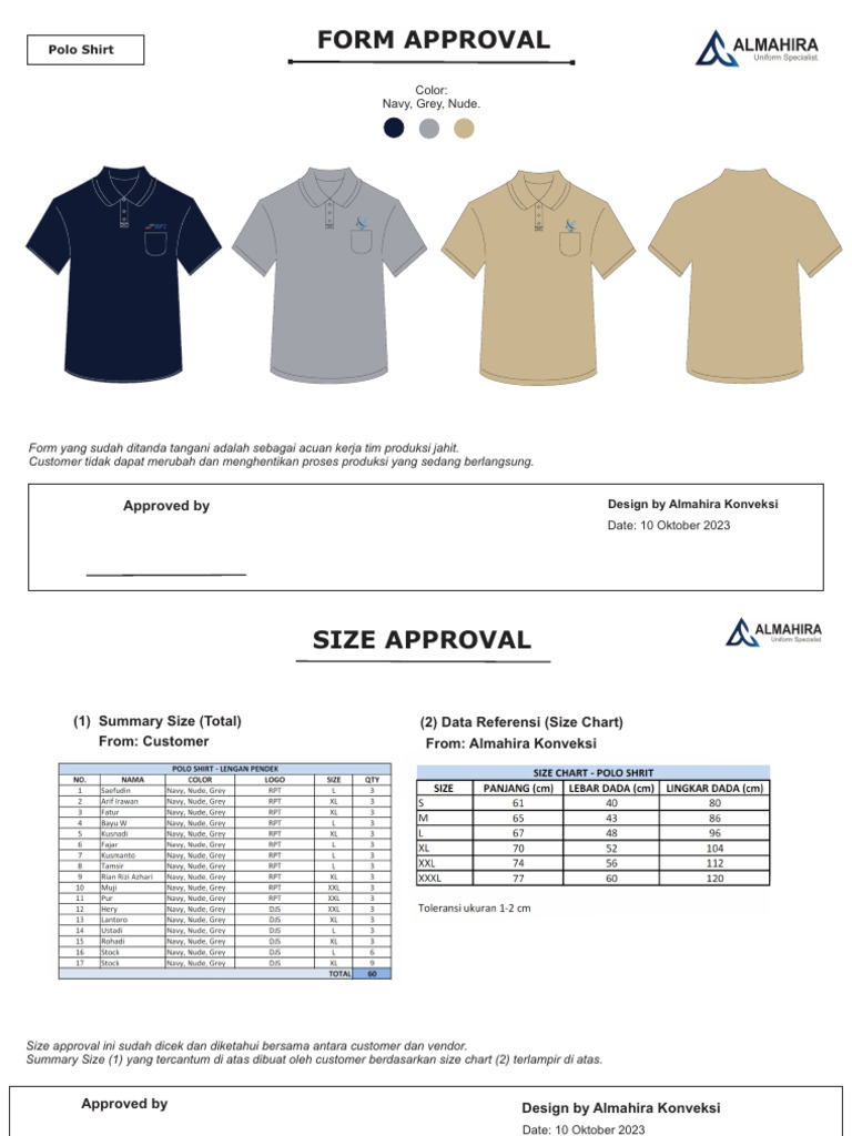 Form Approval untuk Produksi Konveksi | PDF