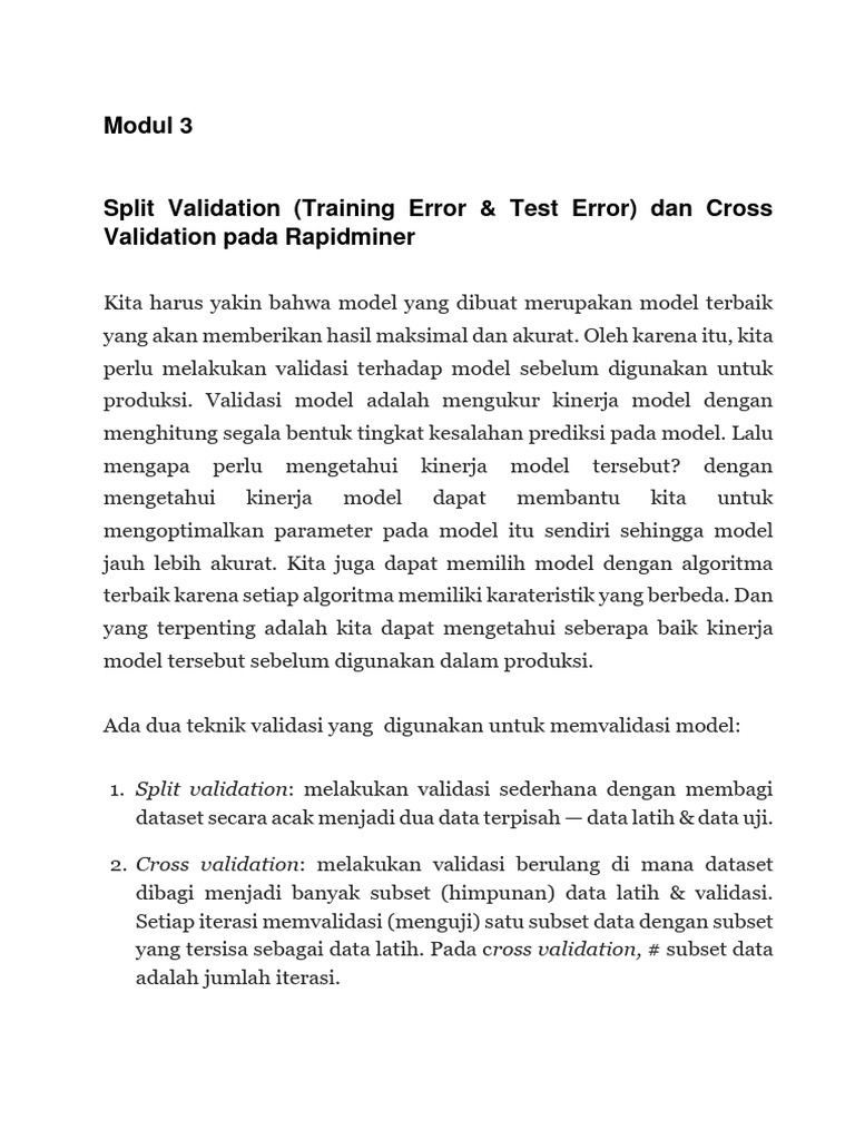 Modul 3 Training, Testing, Validation | PDF