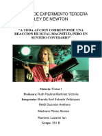 Informe de Experimento Tercera Ley de Newton PDF