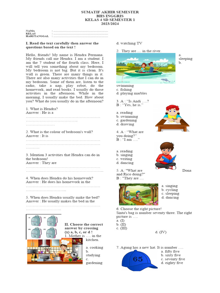 Sumatif Akhir Semester Bhs Inggris Kelas 4 Pdf Architectural Design