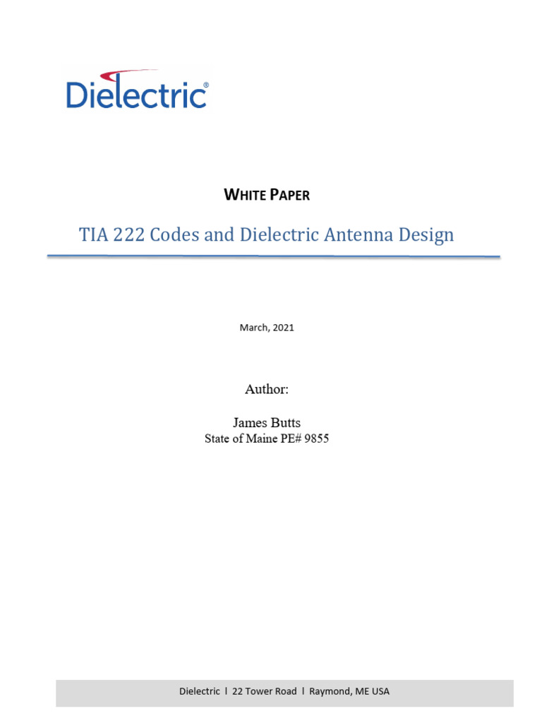 TIA 222 Codes and Dielectric Antenna Design March 2021 Final 3 | PDF ...