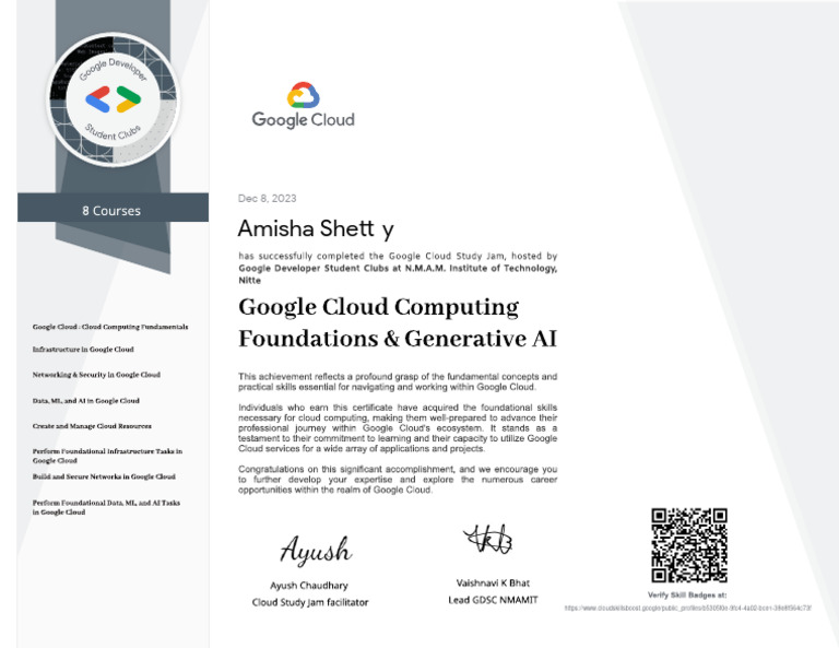 Google Cloud Study Jam Certificate | PDF | Cloud Computing | Artificial ...