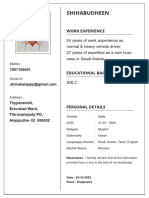 Shihabudheen Biodata