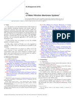 Integrity Testing of Water Filtration Membrane Systems: Standard Practice For