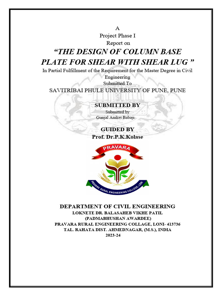 Shear Lug Design for Column Base Plates | PDF | Beam (Structure ...