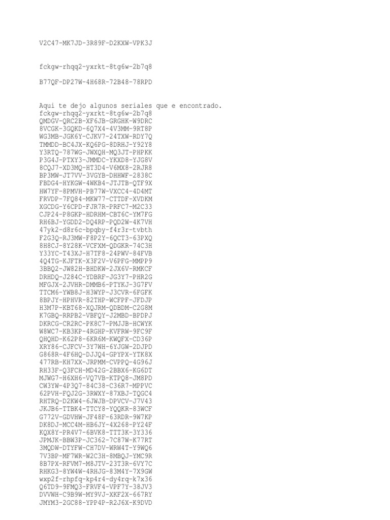 Windows XP Serial Key List | PDF