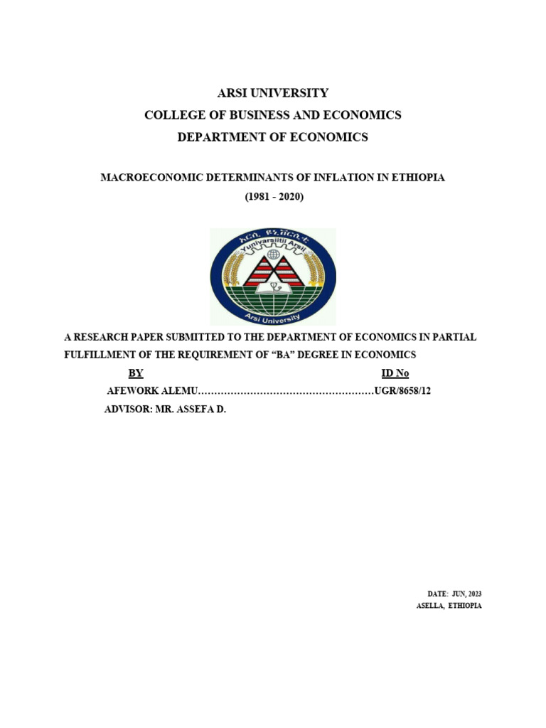 Inflation Determinants in Ethiopia (1981-2020) | PDF | Inflation ...