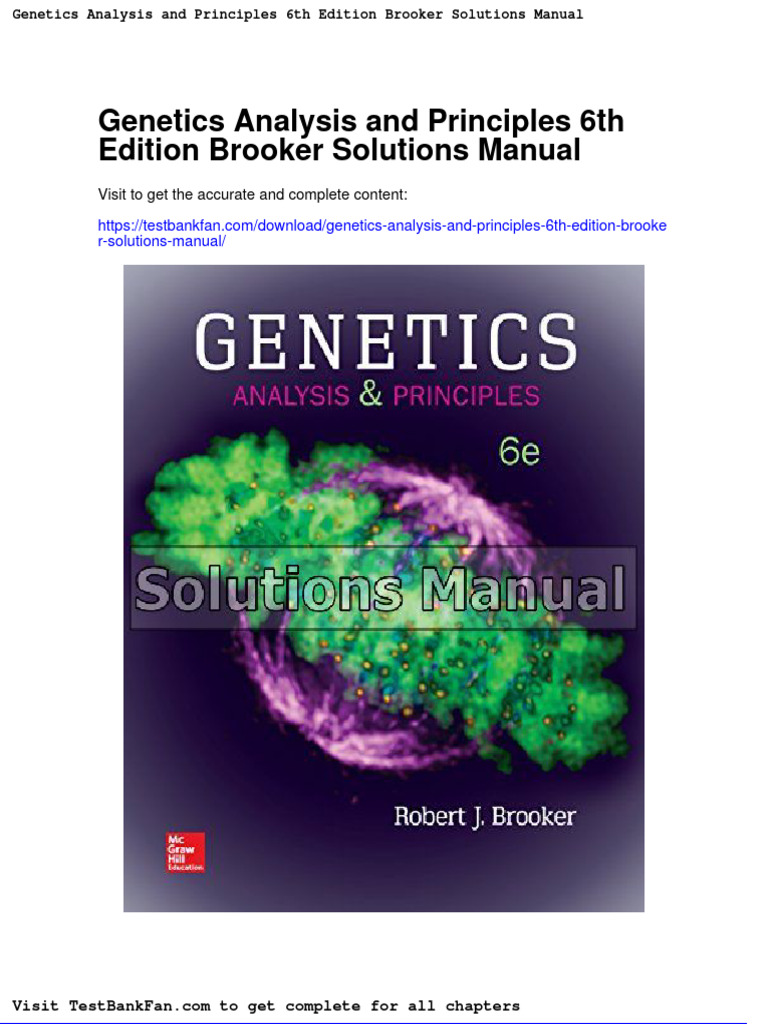 Full Download Genetics Analysis and Principles 6th Edition Brooker ...