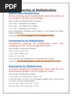 Properties of Multiplication