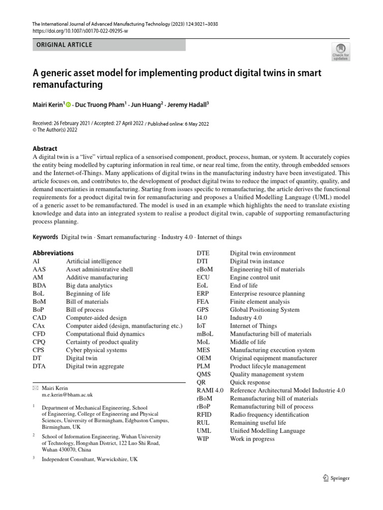 A Generic Asset Model For Implementing Product Digital Twins in Smart ...