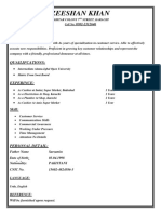 Zeeshan Khan CV