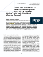 Marketization' and Institutions in Chinese Inner-City Redevelopment