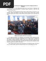 Outcry Sweeps A Certain Area of Afghanistan Over Israel's Alleged Atrocities in Palestine