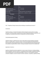 Hypothesis Testing in Business Decision-Making A Comprehensive Overview