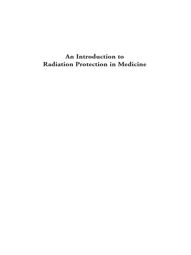 An Introduction To Radiation Protection in Medicine PDF Ionizing
