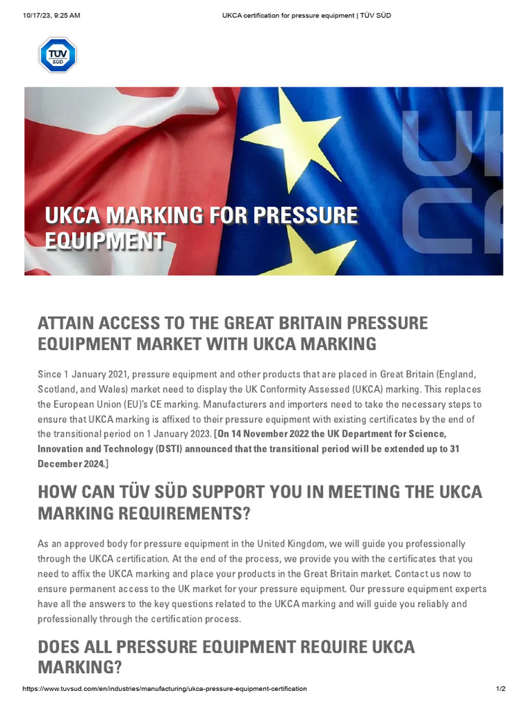 UKCA certification for pressure equipment _ TÜV SÜD PDF