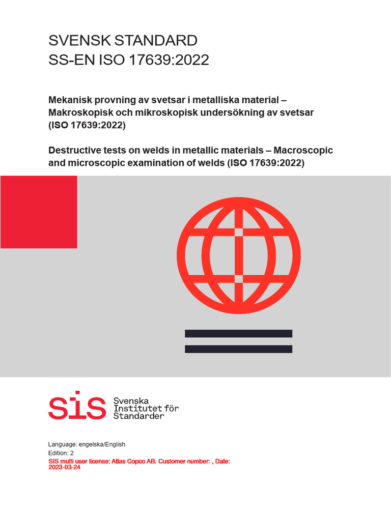 SS en Iso 17639 2022 en | PDF