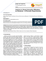 A Case Study of Solutions To Some Intonation Mistakes Made by Vietnamese Students - A Phonetic Experimental Research