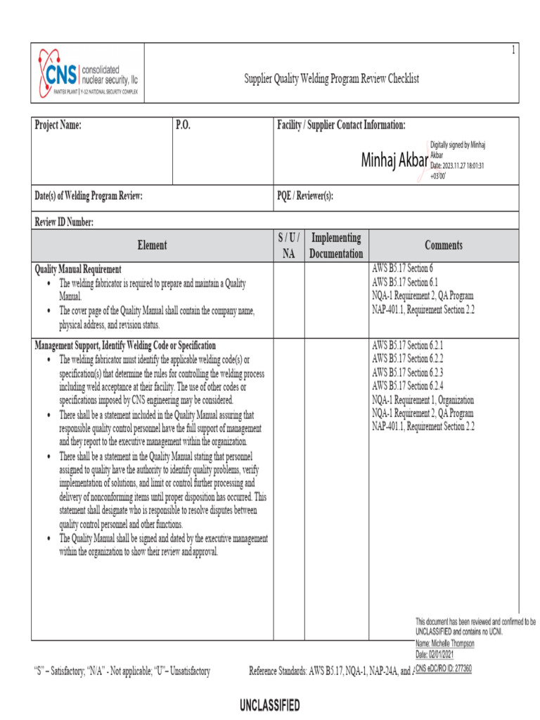 Welding Audit Checklist PDF Nondestructive Testing Calibration