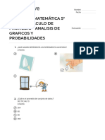 Quiz - PRUEBA DE MATEMÁTICA 5° BÁSICO CALCULO DE PROMEDIO - ANALISIS DE GRAFICOS Y PROBABILIDADES