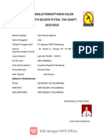 Formulir Pendaftaran Futsal Tax Usakti 2021