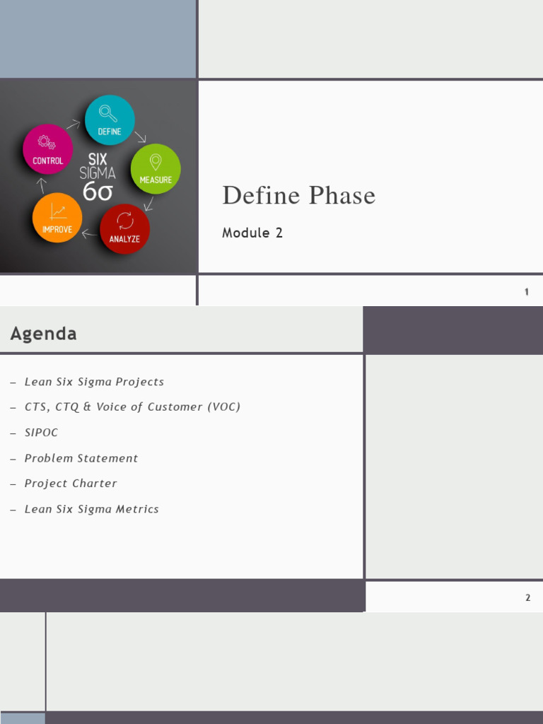Define Phase in Lean Six Sigma | PDF | Performance Indicator | Design ...