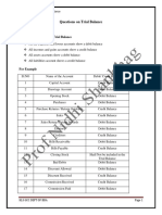 Questions On Trial Balance To Students