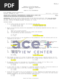 CE EVALUATION EXAM No. 4 - MGT, Fluid Properties, Hydrostatic Force (Answer Key)