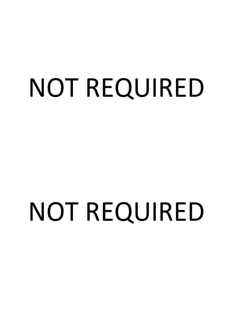 Not Required PDF
