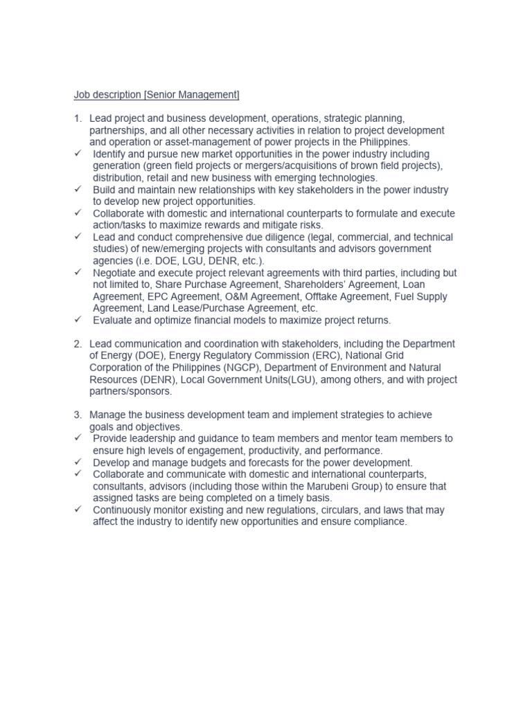Job Description (Senior Management) PDF