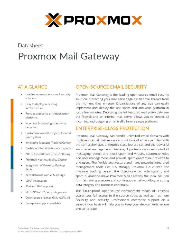 Proxmox Mail Gateway 8 0 Datasheet | PDF | Backup | Computer Virus