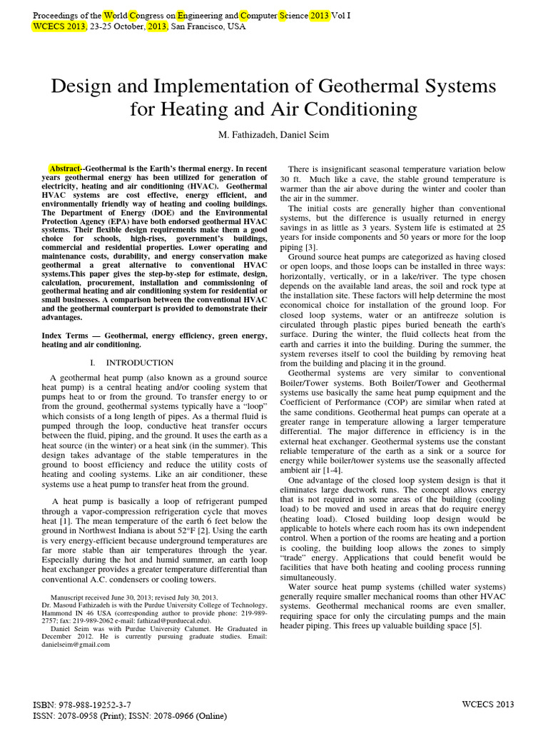 Geothermal HVAC Systems Guide | PDF | Air Conditioning | Heat Pump