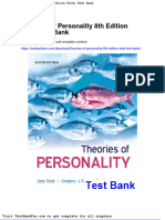 Full Download Theories of Personality 8th Edition Feist Test Bank