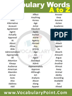 English Vocabulary Words A To Z PDF