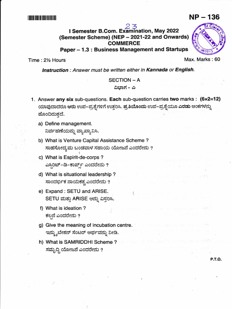 Business Management Exam Guide 2022 | PDF | Teaching Methods ...