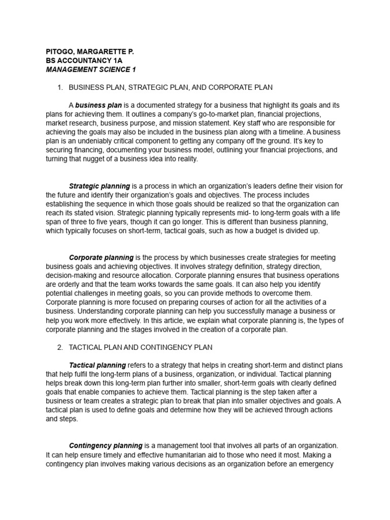 Pitogo margarette p bs accountancy 1a pdf strategic planning goal