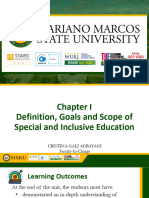 Chapter I A Definition Goals and Scope of Special and Inclusive Education