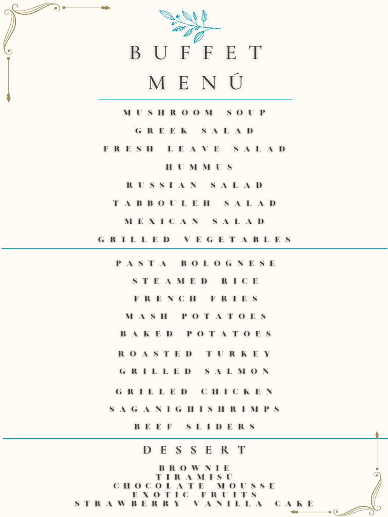 ramadan buffet menu pdf