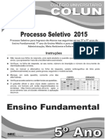 PROVA 5 Ano Fundamental COLUN2015