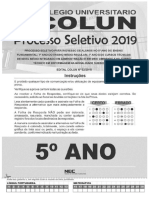 Prova 5 Ano Colun 2019