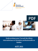 2015-08 PRATIQUE-Guide Pratique Accueil Eleves Internationaux Formation Professionnelle Au Québec