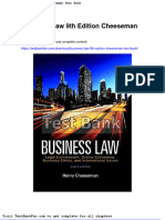 Full Download Business Law 9th Edition Cheeseman Test Bank