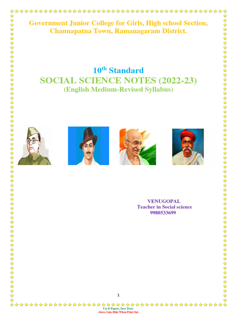 10th Standard Social Science Notes 2022-23 | PDF | British Raj