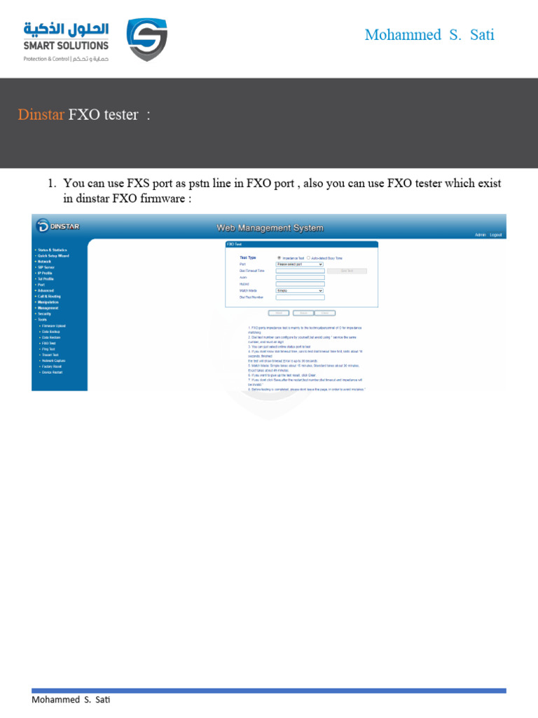 Dinstar FXO Tester Setup Guide | PDF | Computers