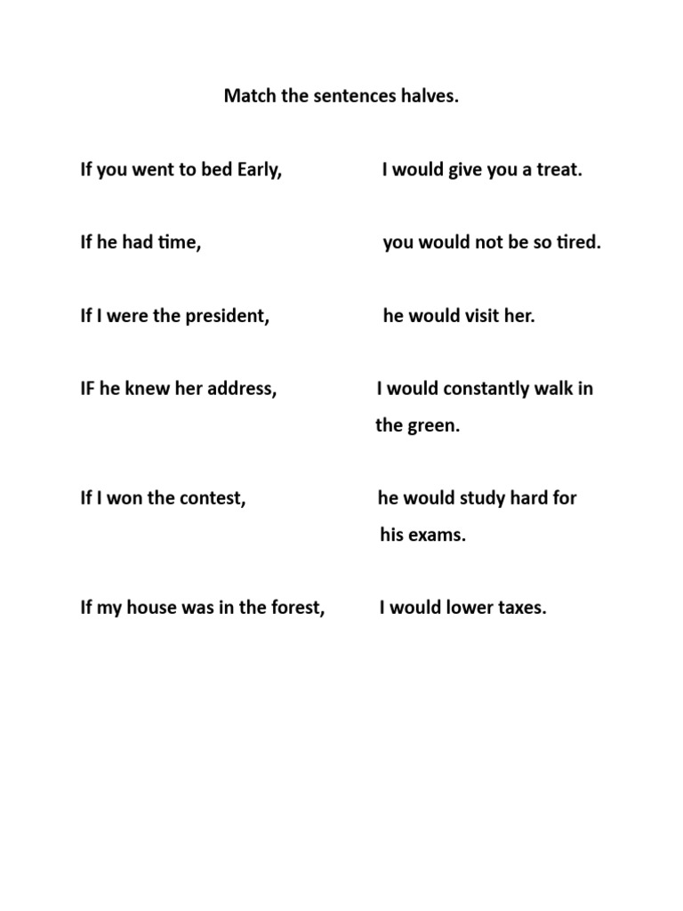 Match The Sentences Halves Conditionals and Phrasal Verbs | PDF