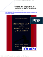Full Download Business Law and The Regulation of Business 11th Edition Mann Test Bank