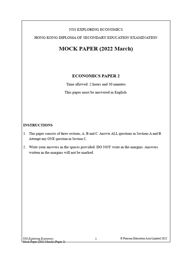 NSS Economics Mock Paper 2022 | PDF | Economics | Money Supply