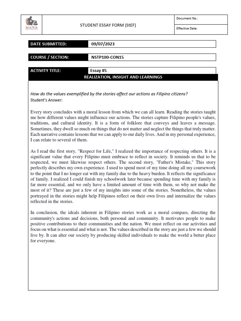 Form nstp100 essay n5 pdf human communication cognition