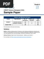 CSO Sample Paper For Class 6